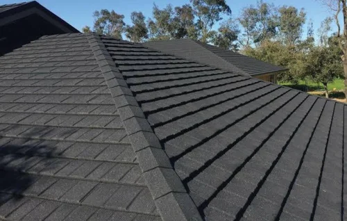 Stone coated metal roof tiles